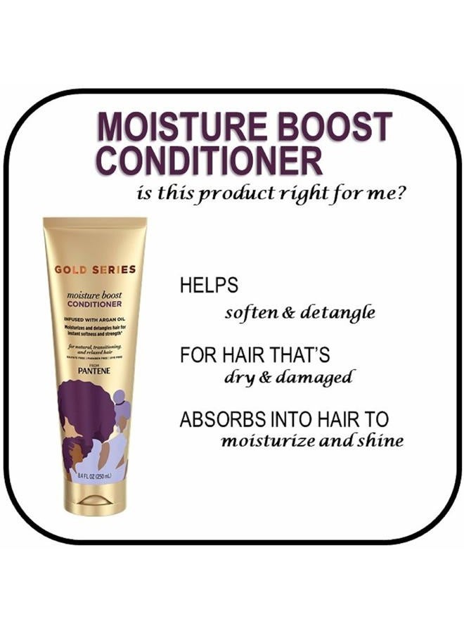 Pantene Pro-V Gold Series Moisture Boost Conditioner, for African American, Ethnic and Curly Hair Care, 8.4 fl oz (Pack of 12) - Image 5