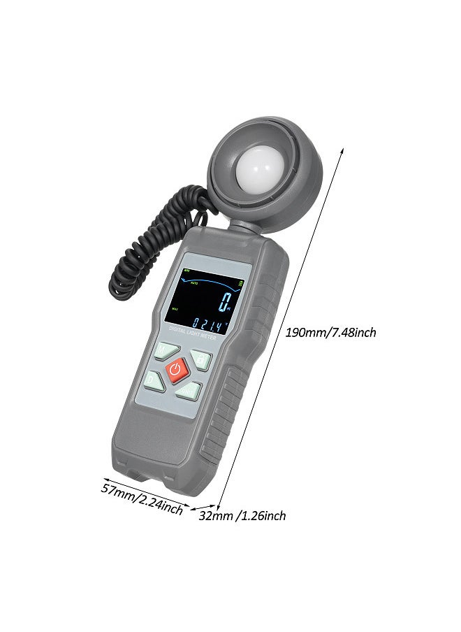 Light Meter Digital Illuminance Meter Handheld Ambient Temperature Measure Range up to 200,000 Lux Luxmeter