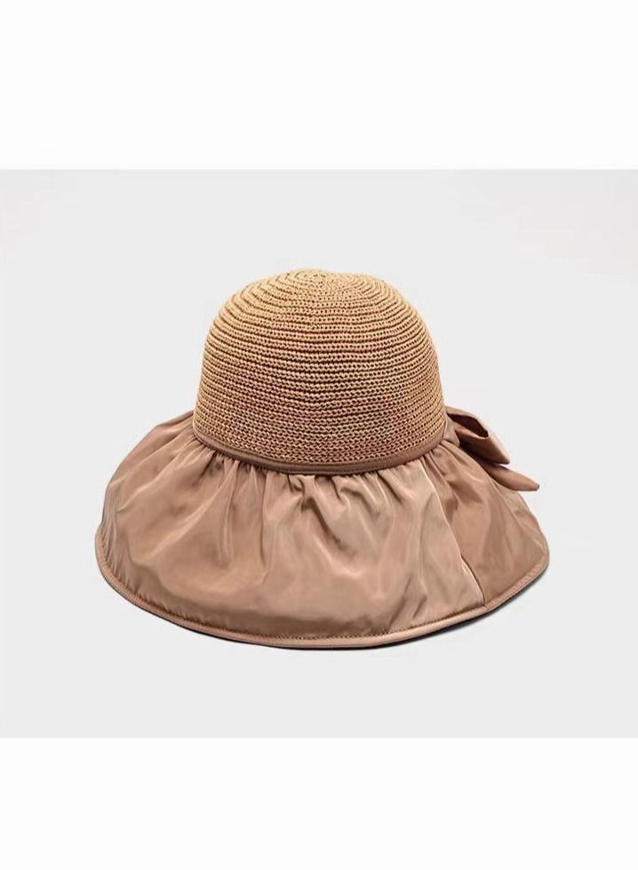 Women Wide Brim Sun Hat Summer Beach Sun Hat Travel Foldable Brim Floppy Beach Hats for Women Outdoor UV Protection Mesh Beach Fishing Bucket Hat - Image 4