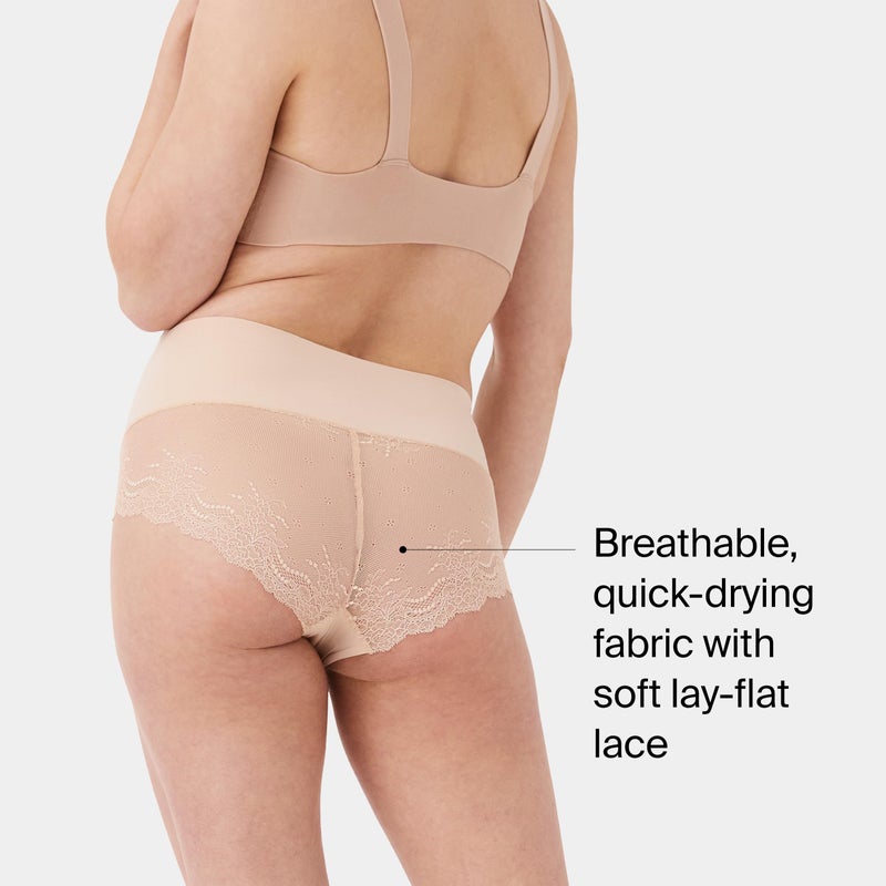 SPANXsmooth Undie-tectable Lace Hi-Hipster - For Core Control - Comfortable Lace Shapewear Underwear - No Visible Panty Lines - Soft Nude - Small - Image 3