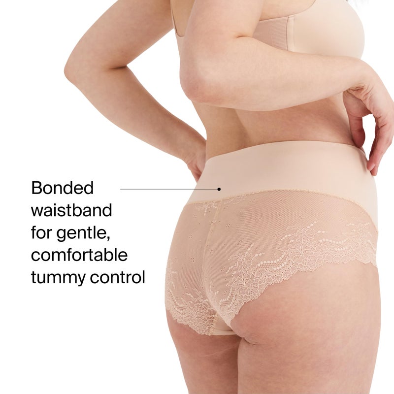 SPANXsmooth Undie-tectable Lace Hi-Hipster - For Core Control - Comfortable Lace Shapewear Underwear - No Visible Panty Lines - Soft Nude - Small - Image 4