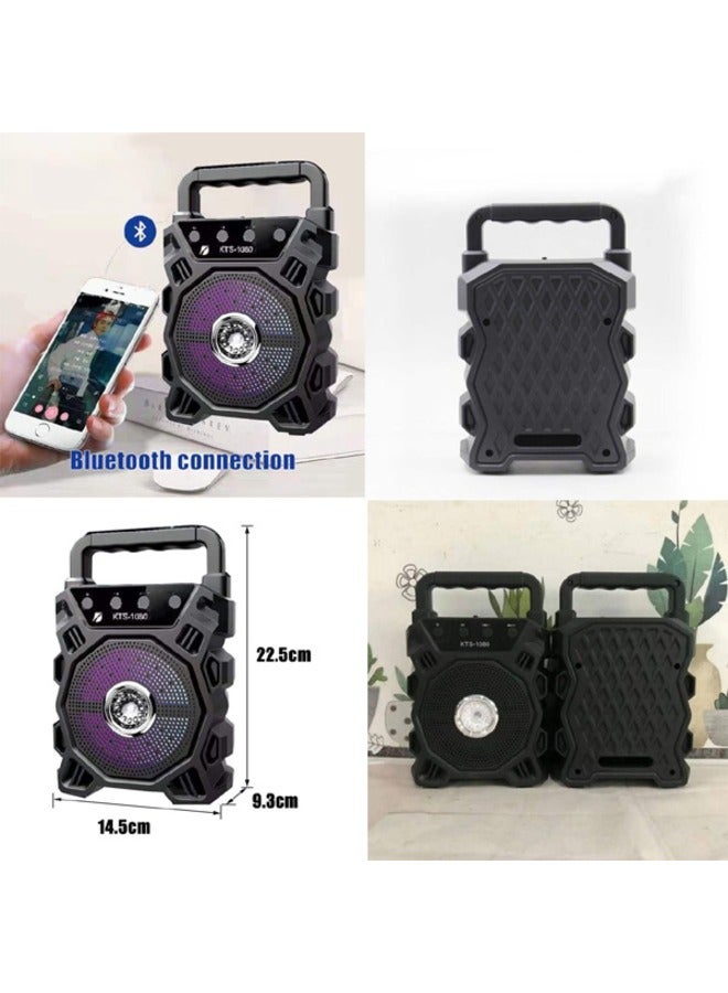 الأصلي KTS 1080 بلوتوث مكبر الصوت اللاسلكي دعم USB - بطاقة SD 4 بوصة جهاز صغير وبصوت عال المتكلم مع ضوء ديسكو LED - Image 3