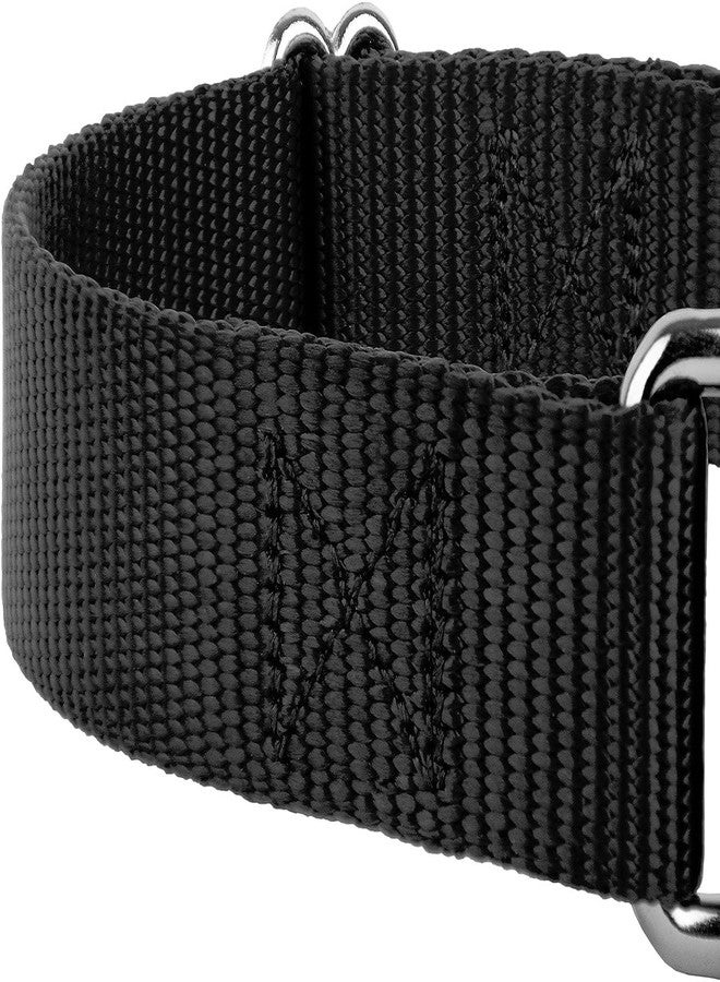 FOR YOUR PETS طوق مارتينجال للكلاب متوسطة الحجم من فور يور بيتس، مزود بإبزيم معدني متين، طوق نايلون قابل للتعديل يمنع الانزلاق، طوق للكلاب متوسطة الحجم (أسود)، 21 × 3 سم - Image 2