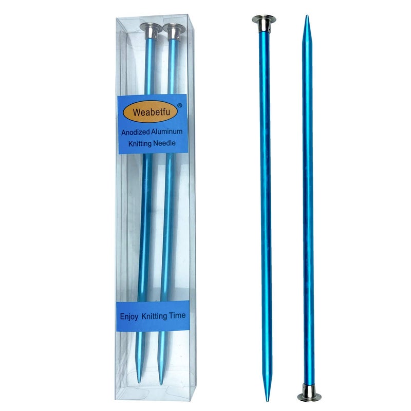 Weabetfu Aluminum Metal Knitting Needle,Colored Straight Single Pointed,10-inch Length for Handmade DIY Knitting,Size US 10(6.0mm) - Image 1