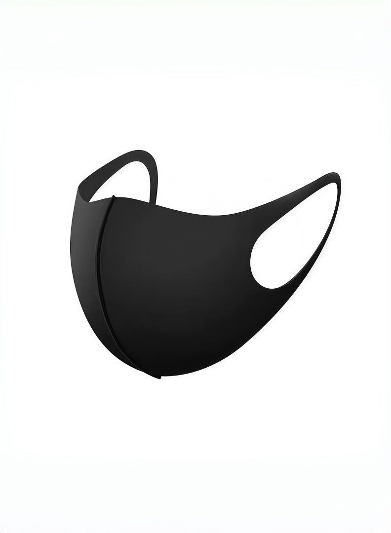 10PCS Black Reusable Ice Silk Mask, Dustproof Fabric Face Mask - Image 1