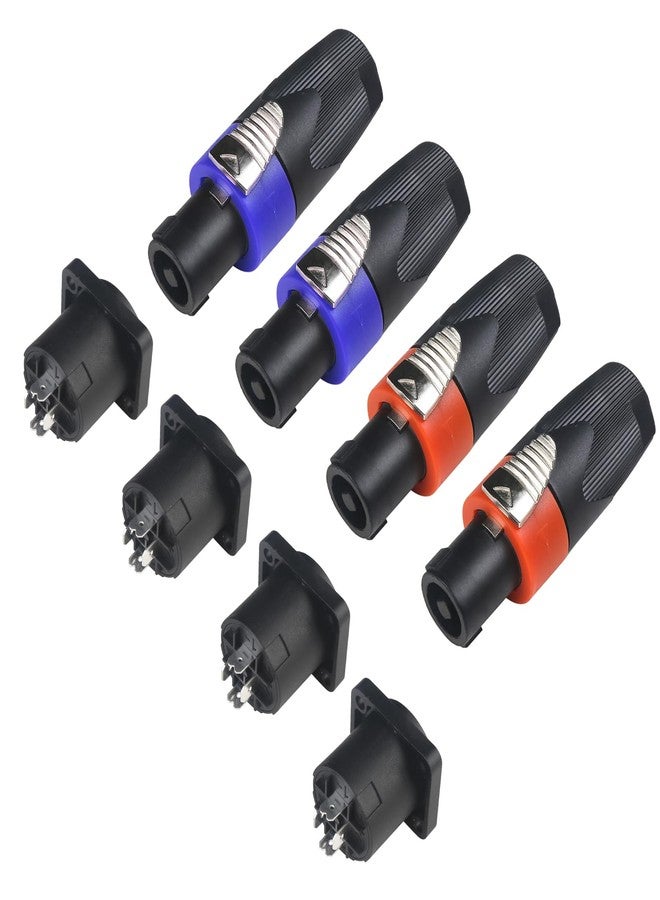 MADOWL MAD OWL Speaker Plug Speakon Connector, Speaker Jacks and Connectors Nl4fx Speakon Cables, Nl4fc Male Female Converter Nl2fx Plug Speakers Powercon Twist Lock(4 Set Male and Female) - Image 1