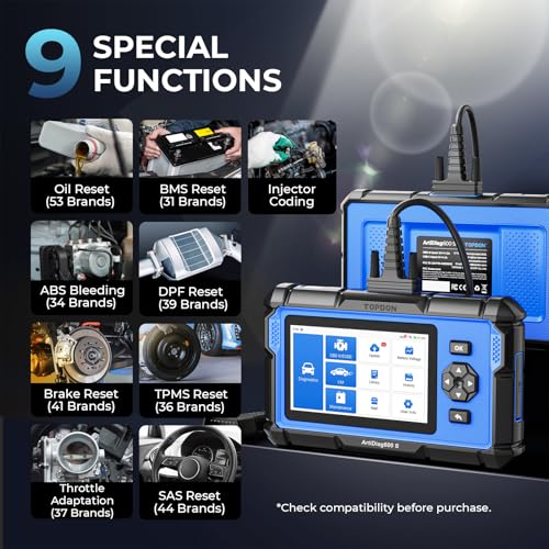 Topdon OBD2 Scanner TOPDON AD600S Scan Tool, Code Reader, Diagnostics Scanner for ABS/SRS/AT/Engine, 9 Reset Services, Oil/Brake/BMS/SAS/DPF/TPMS/ETS Reset/ABS Bleeding/Injector Coding, Free Lifetime Upgrade - Image 2