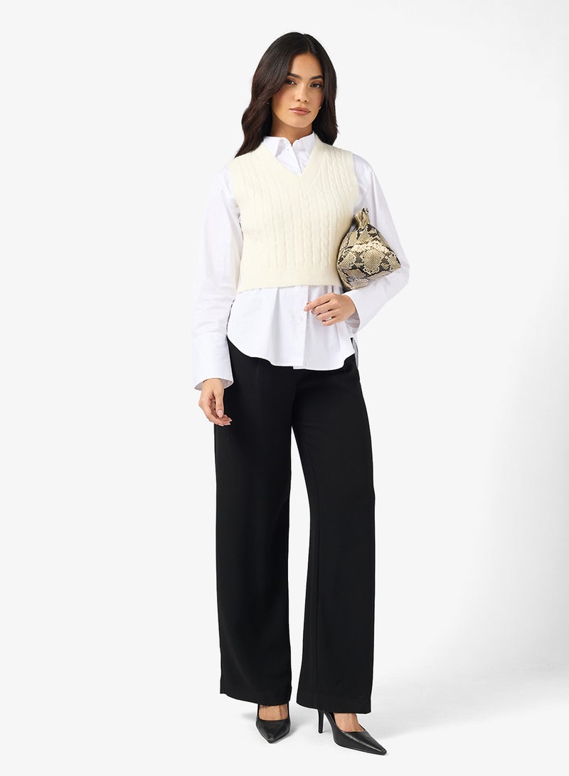 ELLA Casual Cable Knit Vest - Image 4