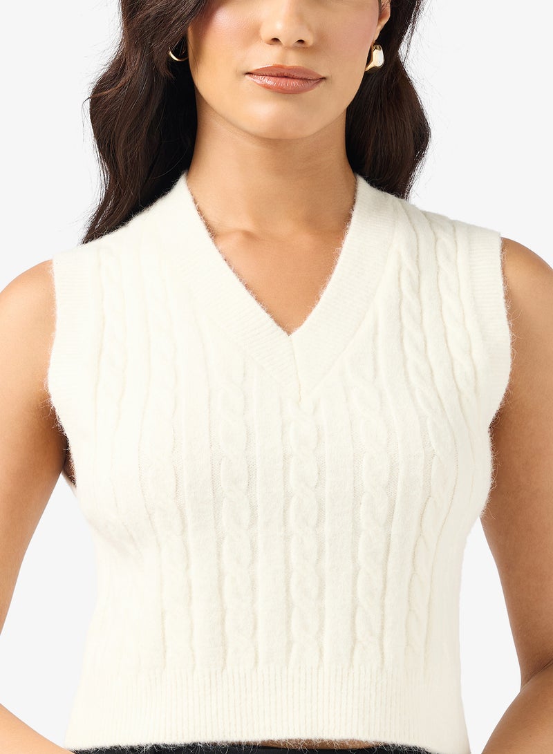 ELLA Casual Cable Knit Vest - Image 3
