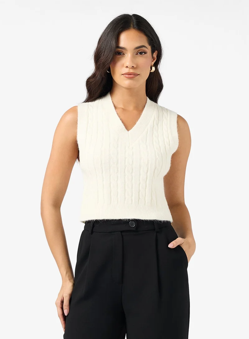 Ella  Casual Cable Knit Vest for Women | Best Price UAE