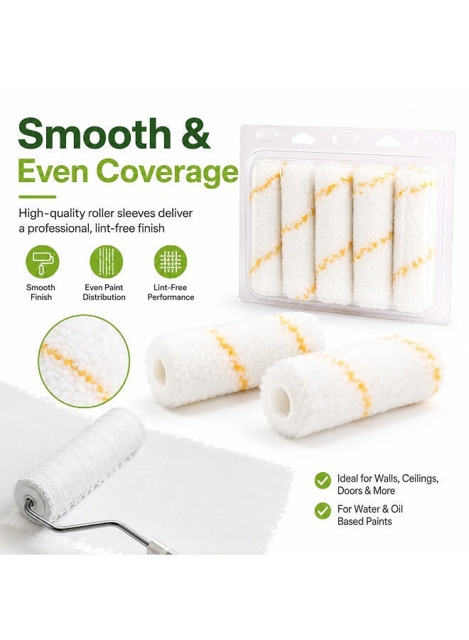 Uken 4 Inch Radiator Paint Roller Refills, Mini Roller Sleeves for Walls, Doors, Cabinets, Corners and Smooth Surface Painting (10PC/BOX) - Image 5