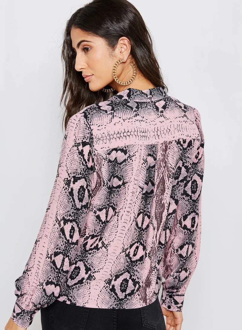 TOPSHOP Snake Print Shirt