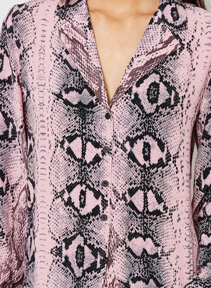 TOPSHOP Snake Print Shirt