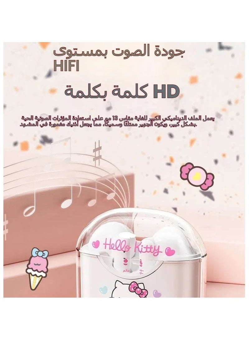 Hello Kitty Sanrio Bluetooth headphones, semi-in-ear BL05, cute cartoon super long life noise cancelling sports headphones, the best holiday birthday gift - Image 4