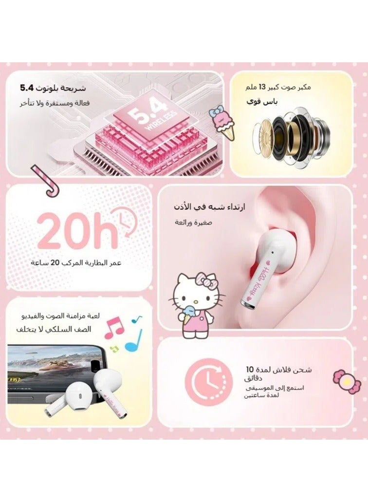 Hello Kitty Sanrio Bluetooth headphones, semi-in-ear BL05, cute cartoon super long life noise cancelling sports headphones, the best holiday birthday gift - Image 2