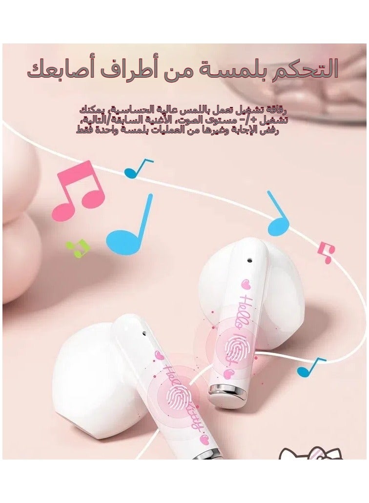 Hello Kitty Sanrio Bluetooth headphones, semi-in-ear BL05, cute cartoon super long life noise cancelling sports headphones, the best holiday birthday gift - Image 5