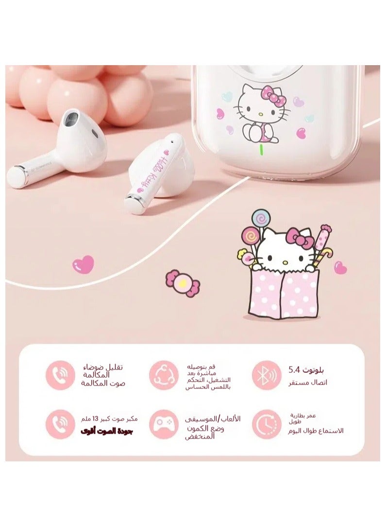 Hello Kitty Sanrio Bluetooth headphones, semi-in-ear BL05, cute cartoon super long life noise cancelling sports headphones, the best holiday birthday gift - Image 3