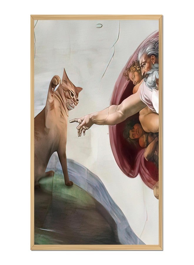 TracyArt Funny Cat Decor, Don't Touch Meow - Funny Poster, Cat Wall Decor, Unframed 13" x 17" - Image 1