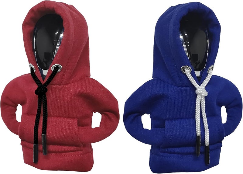 vvag Gear Shift Hoodie, Hoodie Car Gear Shift Cover, Car Shift Knob Hoodie, Automotive Interior Accessories, Universal Fit Knob Cover Gift (Red+Blue) - Image 1