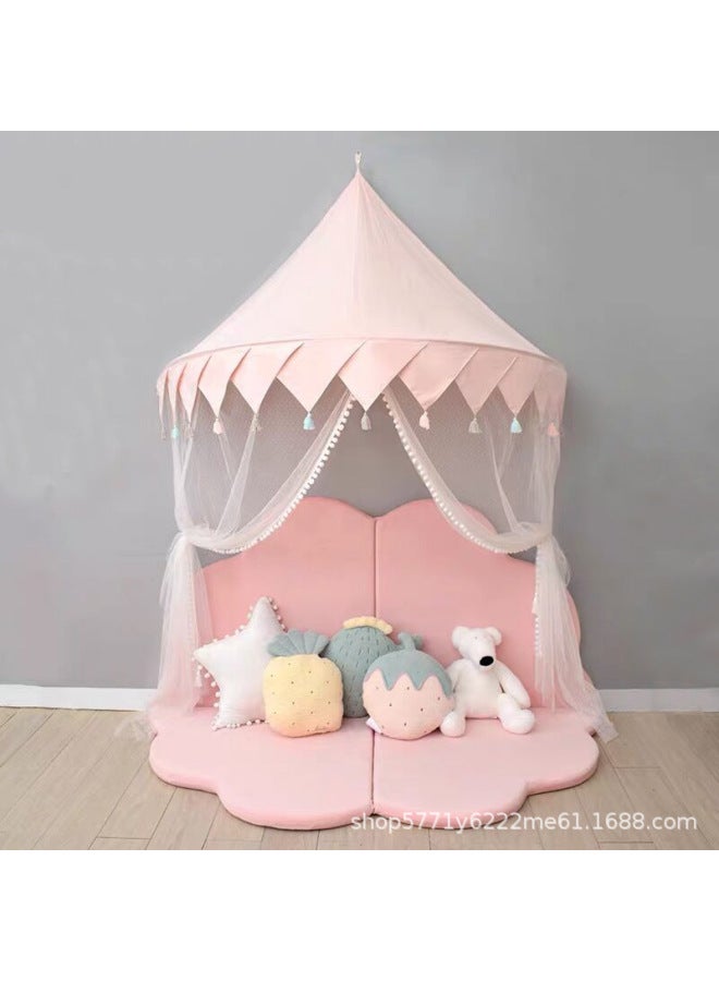 Ins Children's Tent Kindergarten Huanchuang Indoor Princess Room Wall Hanging Bedside Decoration Bed Curtain Reading Corner Reading Area-Color:White Lotus Edge-Specifications:1.5 M Large Size  - Image 3