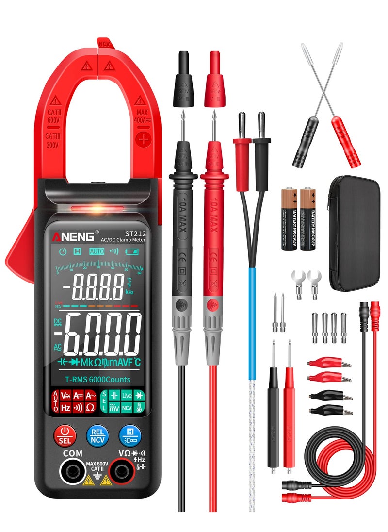 ANENG ANENG Clamp Meter Multimeter Tester Auto Ranging TRMS 6000 Counts AC/DC Current Voltage Ohm Volt Amp Meter Meansures NCV Continuity Diode Resistance Capacitance Null/Fire Wire Electrical Tools  - Image 1