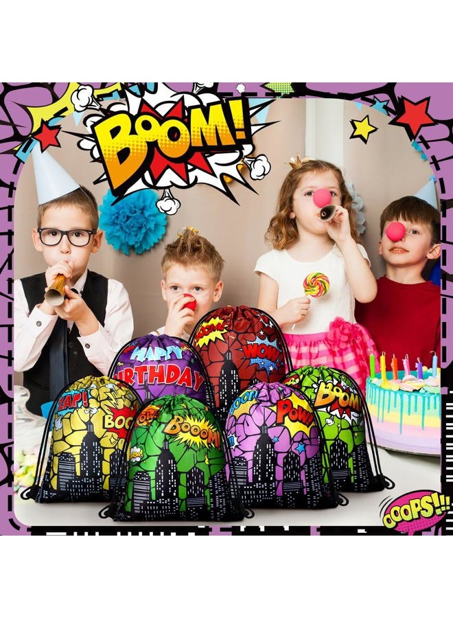 Lothee 30 Pcs Hero Party Favor Bags Hero Birthday Party Decorations Gift Treat Goodie Candy Backpack Drawstring Bag (Heroic Style) - Image 5