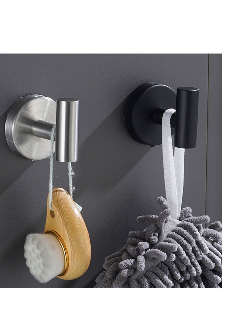 Loquat خطاف واحد من الفولاذ المقاوم للصدأ 304 بدون تثقيب 2 قطعة خطاف الحمام والمطبخ خطاف الجدار اللاصق أسود - Image 3