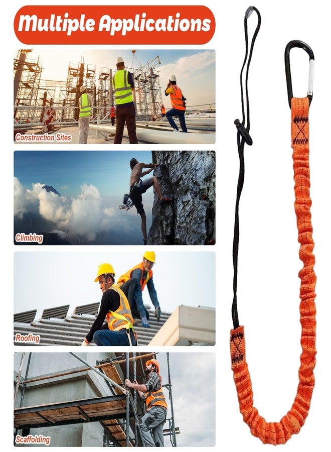 Carivia Tool Lanyard with Buckle Strap 5Pcs, 31.5 "-43.3" Extendable Length Tool Tether Lanyard with Carabiner and Adjustable Loop End, Scaffolding Roofing Fall Protection Tool Belts Accessories - Image 5