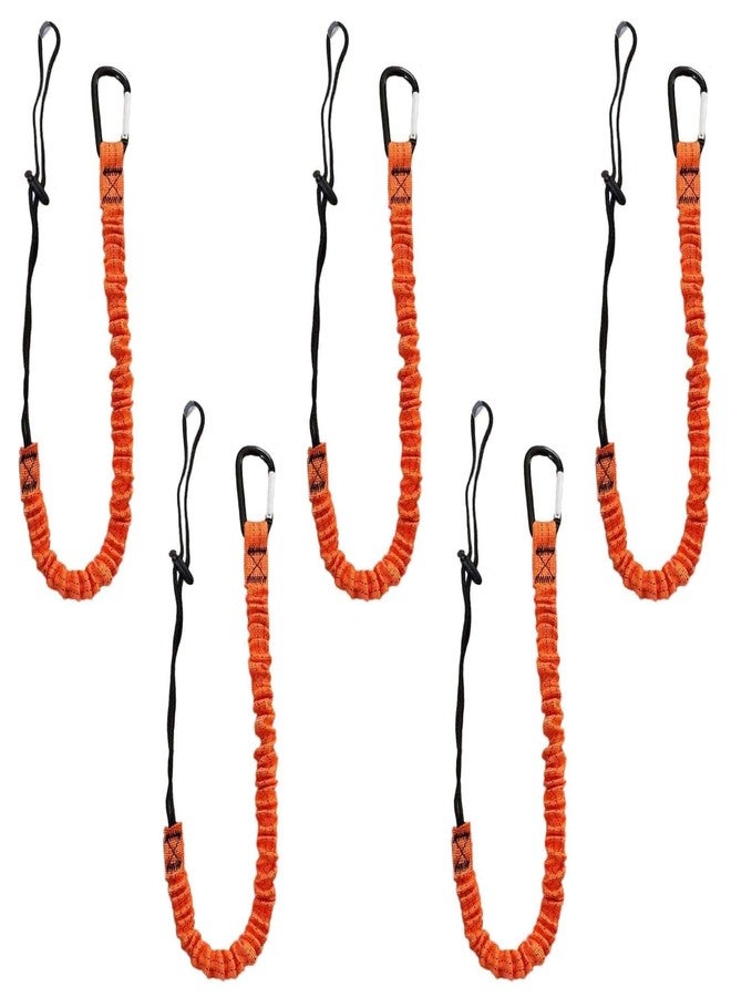 Carivia Tool Lanyard with Buckle Strap 5Pcs, 31.5 "-43.3" Extendable Length Tool Tether Lanyard with Carabiner and Adjustable Loop End, Scaffolding Roofing Fall Protection Tool Belts Accessories - Image 1
