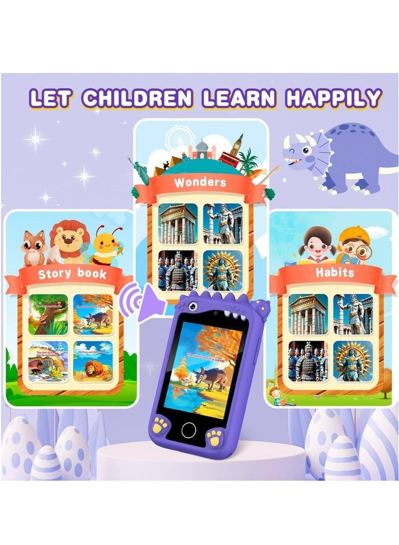 أسيف الطفل الذكية لعبك كاميرة الفيديو । 1080P الزوج من الجهاز + 2.8 بوصة تعمل باللمس 32GB تخزين الأرجواني الفقرة المضادة مدمن التعلم المبكر هدية - Image 5
