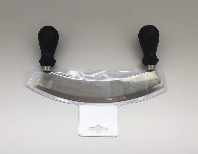 Tredoni 10.2" Mezzaluna Knife Chopper Slicer Cutter, 26cm Moon Round Hachoir -Italian Stainless Steel - Image 1