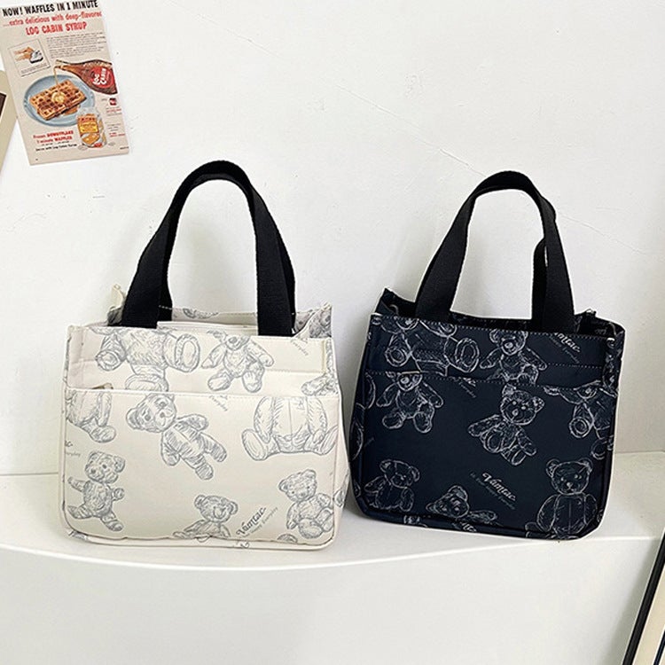 Printed Canvas Shopper Tote Bag - Image 1