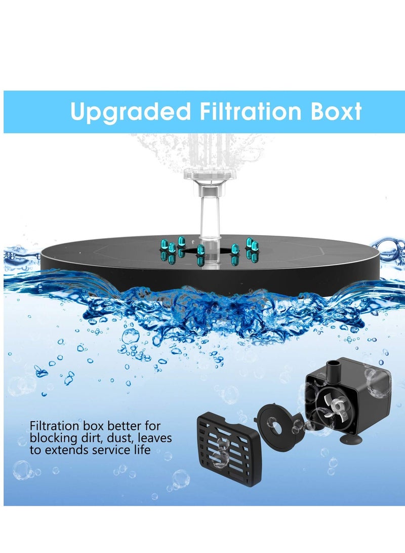 KASTWAVE 3.5W LED Solar Fountain for Birdbath Solar Water Fountains with Battery 6 Nozzles Solar Powered Fountain Pump Solar Fountain - Image 3