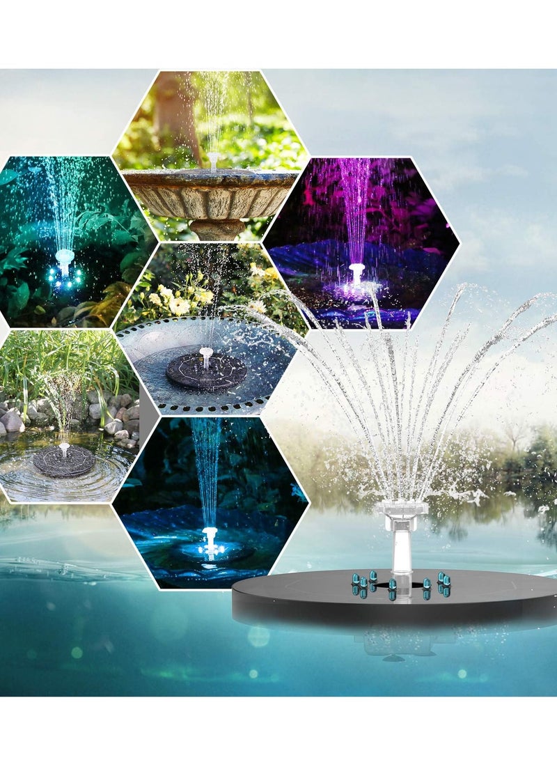 KASTWAVE 3.5W LED Solar Fountain for Birdbath Solar Water Fountains with Battery 6 Nozzles Solar Powered Fountain Pump Solar Fountain - Image 5
