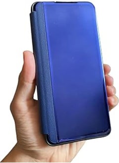 Generic New M7molge Smart View Flip Wash & Back Case (Sensor works but download special software) View Compatible with Oppo Reno 8T Stylish Slim Flip Soft Case - Blue 