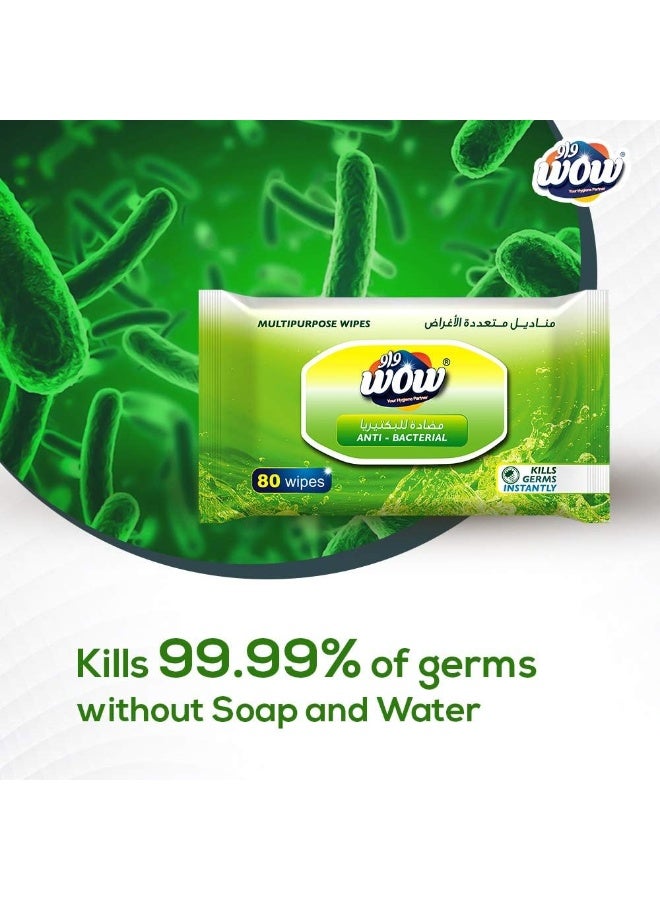 WOW Anti-Bacterial Multipurpose Wipes - 80 Count - Image 3