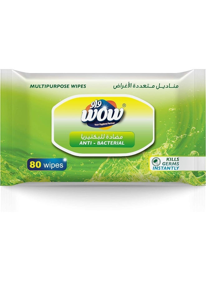 WOW Anti-Bacterial Multipurpose Wipes - 80 Count - Image 1