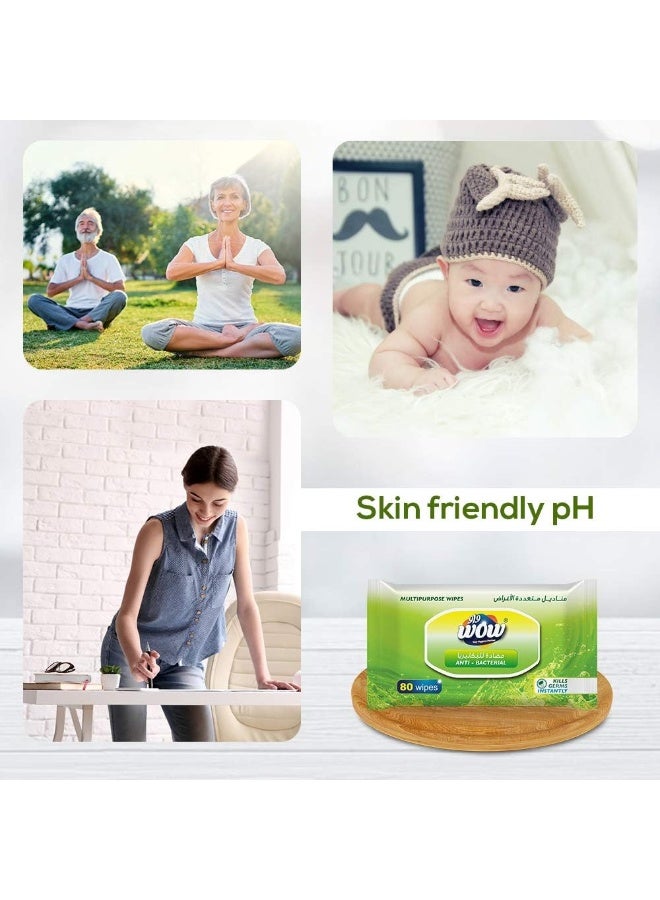 WOW Anti-Bacterial Multipurpose Wipes - 80 Count - Image 2