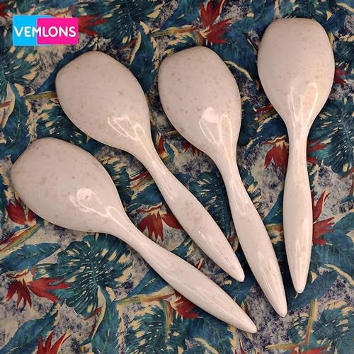 Vemlons Serving Spoon Long Handled Serving Spoon, Melamine Tableware (Set of 4 Piece)(Marble Print) - Image 2