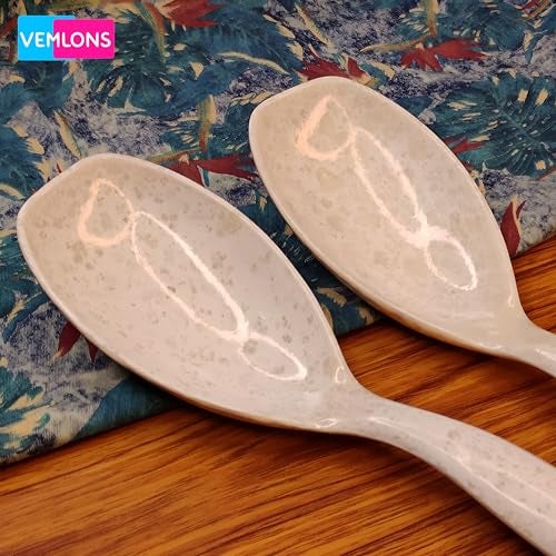 Vemlons Serving Spoon Long Handled Serving Spoon, Melamine Tableware (Set of 4 Piece)(Marble Print) - Image 3