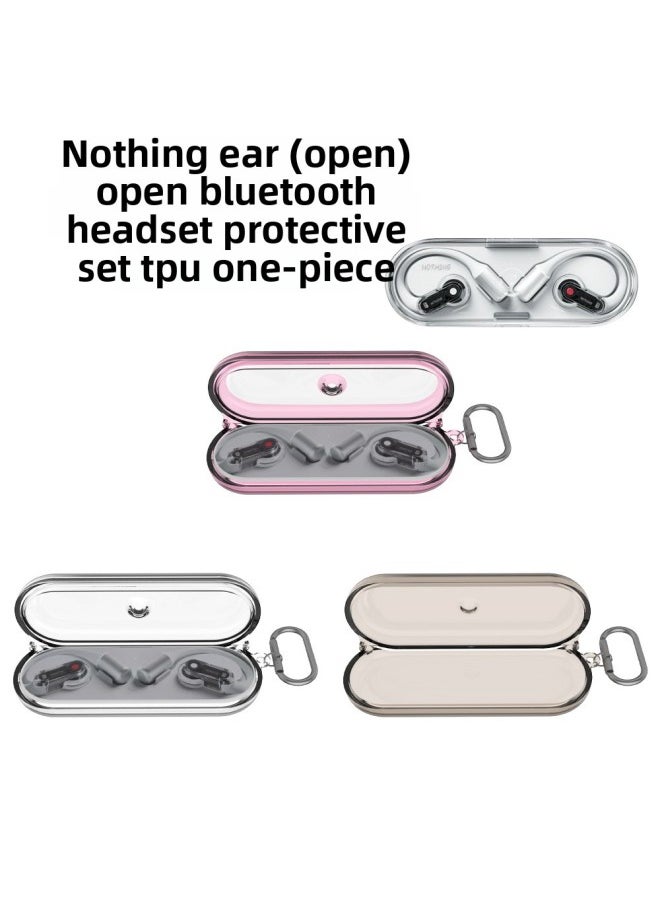 Generic - Suitable For Nothing Ear(Open) Open Bluetooth Headset Protective Cover TPU One-piece Solid Color Drop-proof-Color:Transparent Gray-Model:D66 - Image 1