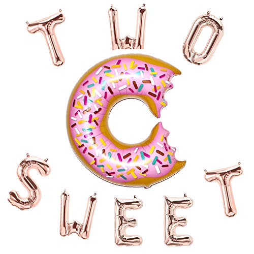 DELIGHTBOX RoseWood 16 Two Sweet Balloons Donut Birthday Decor 2nd Birthday PartyBaby Birthday Party 2nd Birthday Sweet Balloon Letters - Image 1