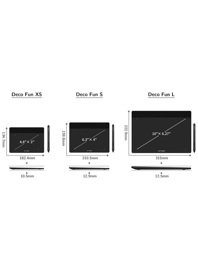 XP-PEN Deco Fun L 10x6 Inches Drawing Tablet Digital Art Tablet with Tilt Support Battery-Free Pen  - Image 2