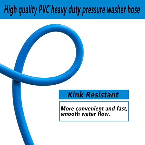 FIXFANS Pressure Washer Hose – 1/4" X 50 FT High Power Washer Extension Hose – Kink & Wear Resistant High Pressure Hose for Replacement – Compatible with M22 Fittings – 3600PSI - Image 4