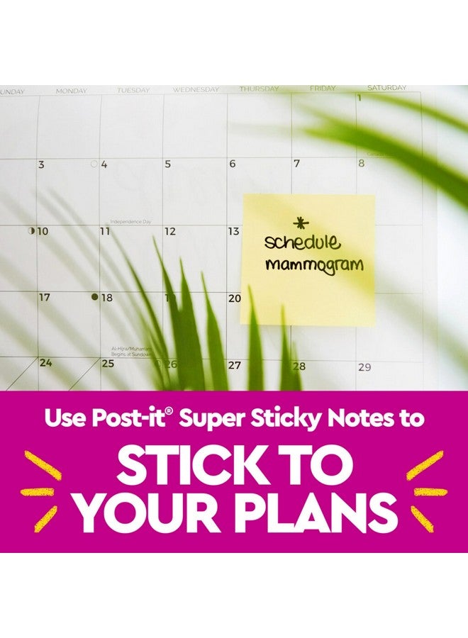 Post-it Super Sticky Notes, 4X4 In, 12 Pads, 2X The Sticking Power, Canary Yellow, Recyclable (675-12Sscp) - Image 4