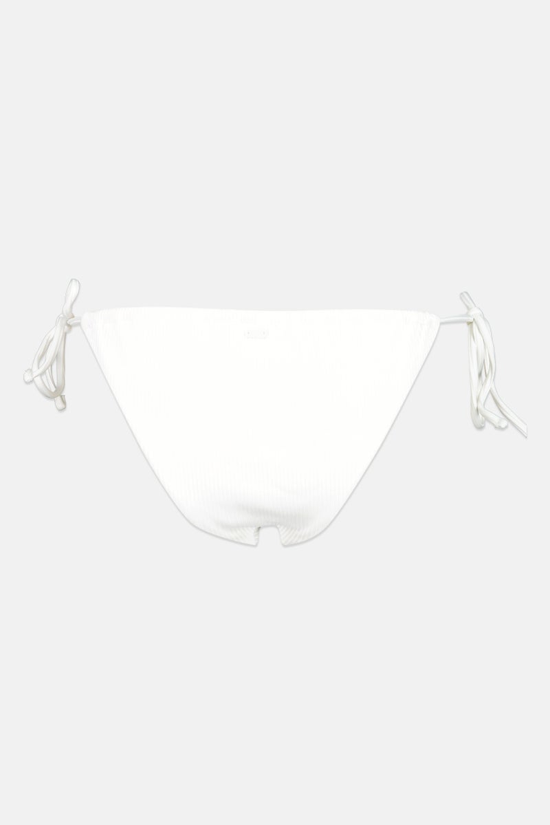 Pull & Bear Women Brand Logo Tie Closure Swimwear Bikini Bottom, Off White - Image 3