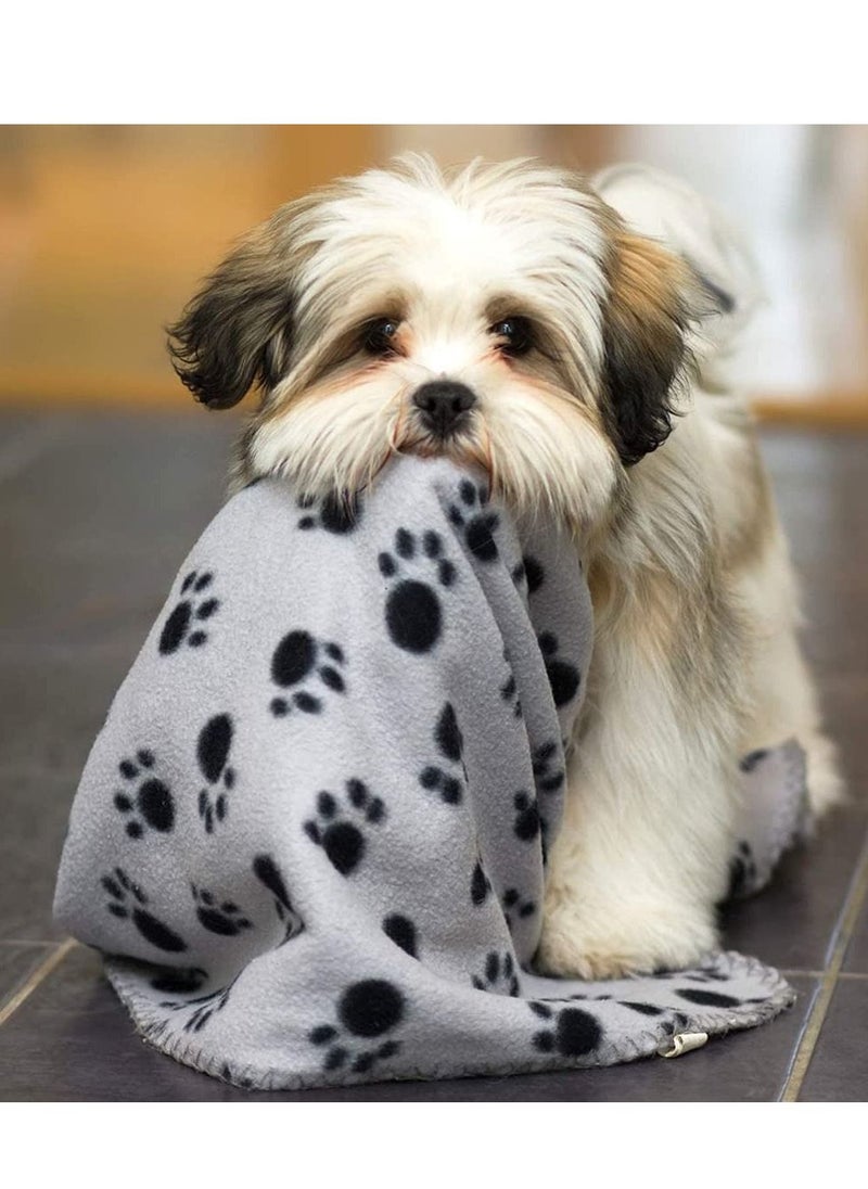 Y&D - Pet Blankets Soft Dog Cat Fleece Extra Large Plush Throws New Touch Kittens Paws Pack of 3 Khaki Grey and Black 100cm x 70cm - Image 1
