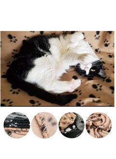 Y&D Pet Blankets Soft Dog Cat Fleece Extra Large Plush Throws New Touch Kittens Paws Pack of 3 Khaki Grey and Black 100cm x 70cm  - Image 4