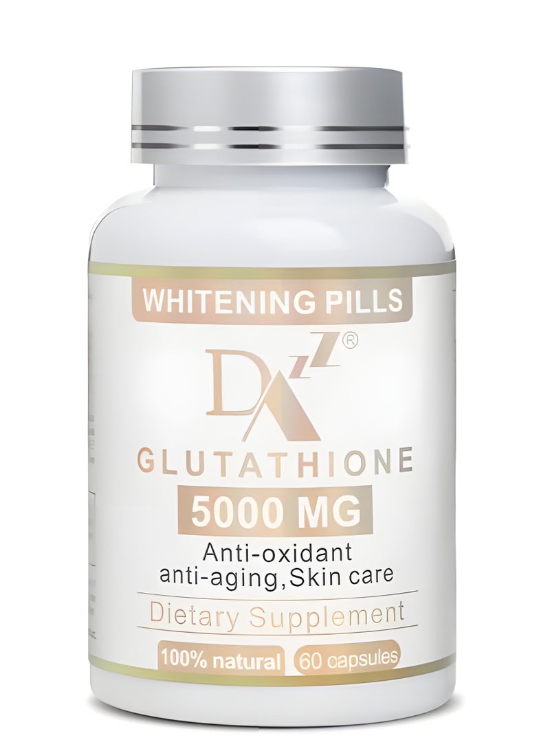 DAZZEL - Glutathione Whitening Pills 60 Capsules 5000 Mg Effective Skin Lightening Supplement Dark Spots Melasma And Acne Scar Remover. Targets dark spots, melasma, acne scars, and hyperpigmentation. Anti-aging. - Image 1