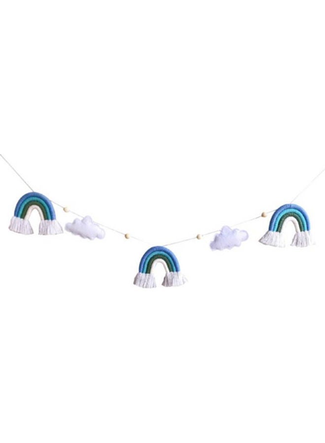 NIBEMINENT 2-Piece Children's Room Cloud Shape Bead String Ornaments Blue/White 1.3meter 